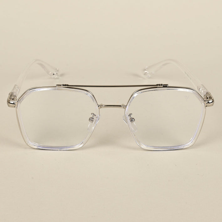 Voyage Silver & Transparent Wayfarer Eyeglasses for Men & Women - MG5091-C4
