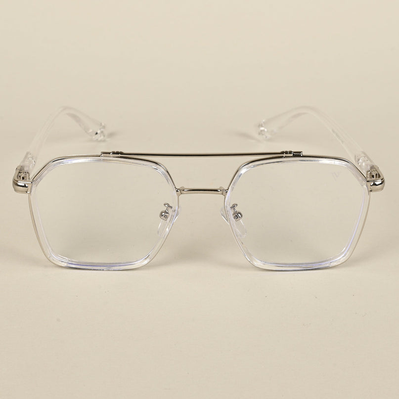 Voyage Silver & Transparent Wayfarer Eyeglasses for Men & Women - MG5091-C4