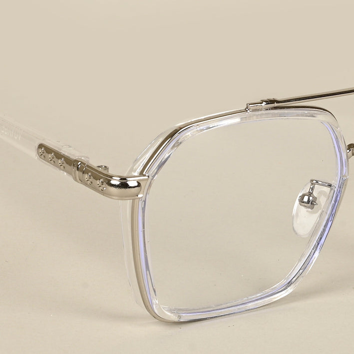 Voyage Silver & Transparent Wayfarer Eyeglasses for Men & Women - MG5091-C4