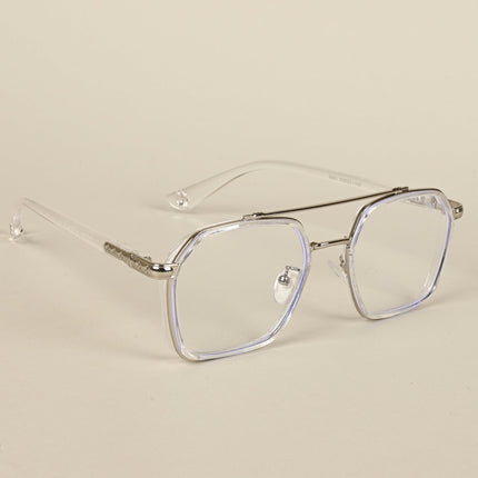 Voyage Silver & Transparent Wayfarer Eyeglasses for Men & Women - MG5091-C4