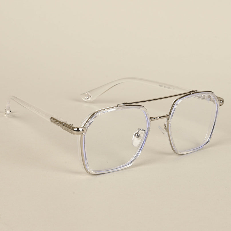 Voyage Silver & Transparent Wayfarer Eyeglasses for Men & Women - MG5091-C4