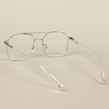 Voyage Silver & Transparent Wayfarer Eyeglasses for Men & Women - MG5091-C4