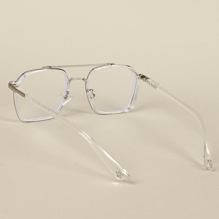 Voyage Silver & Transparent Wayfarer Eyeglasses for Men & Women - MG5091-C4