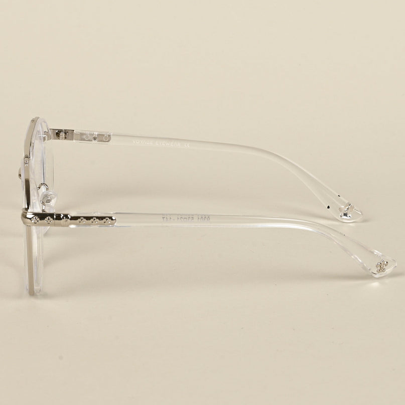 Voyage Silver & Transparent Wayfarer Eyeglasses for Men & Women - MG5091-C4