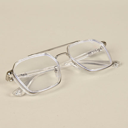 Voyage Silver & Transparent Wayfarer Eyeglasses for Men & Women - MG5091-C4