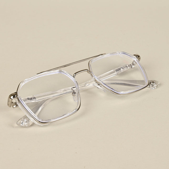 Voyage Silver & Transparent Wayfarer Eyeglasses for Men & Women - MG5091-C4