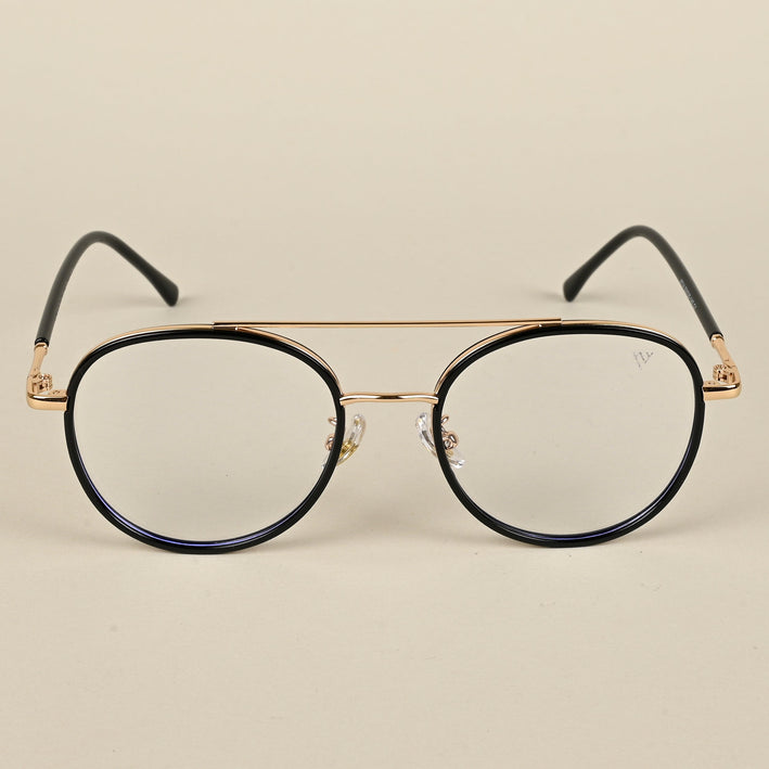 Voyage Black & Golden Wayfarer Eyeglasses for Men & Women - MG5129-C1