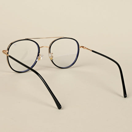 Voyage Black & Golden Wayfarer Eyeglasses for Men & Women - MG5129-C1