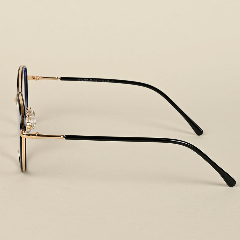 Voyage Black & Golden Wayfarer Eyeglasses for Men & Women - MG5129-C1