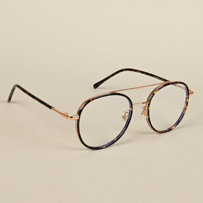 Voyage Demi Brown & Rose Gold Wayfarer Eyeglasses for Men & Women - MG5131-C3