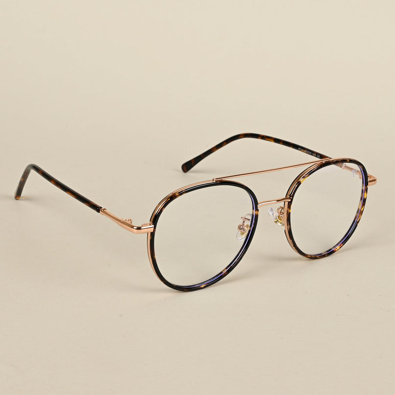 Voyage Demi Brown & Rose Gold Wayfarer Eyeglasses for Men & Women - MG5131-C3
