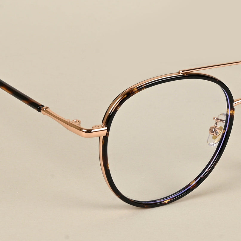 Voyage Demi Brown & Rose Gold Wayfarer Eyeglasses for Men & Women - MG5131-C3