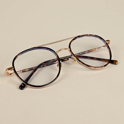 Voyage Demi Brown & Rose Gold Wayfarer Eyeglasses for Men & Women - MG5131-C3