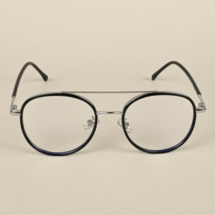 Voyage Black & Silver Wayfarer Eyeglasses for Men & Women - MG5130-C2