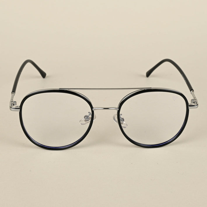 Voyage Black & Silver Wayfarer Eyeglasses for Men & Women - MG5130-C2