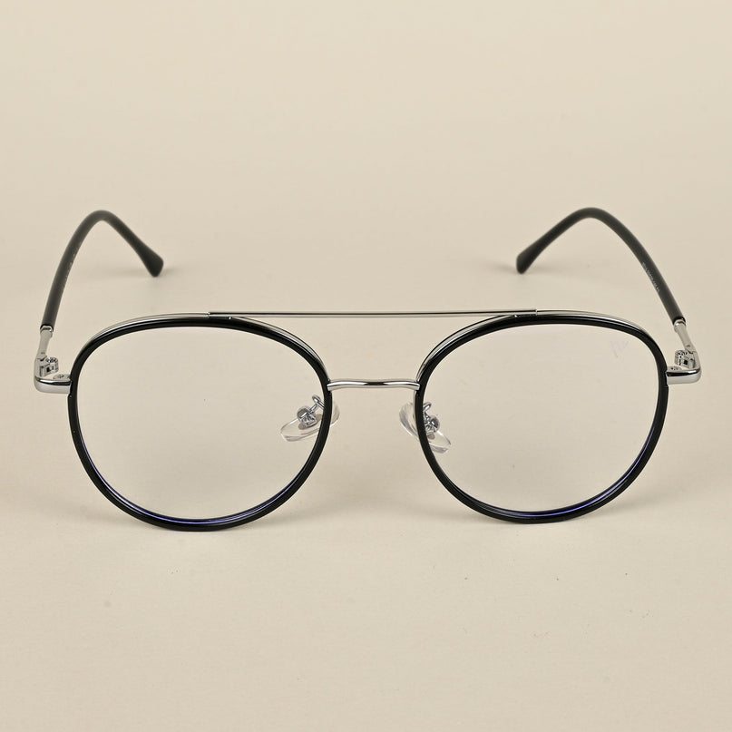 Voyage Black & Silver Wayfarer Eyeglasses for Men & Women - MG5130-C2