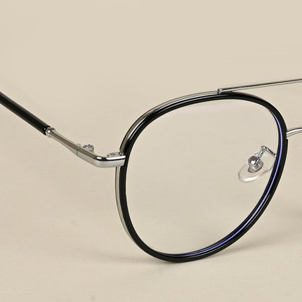 Voyage Black & Silver Wayfarer Eyeglasses for Men & Women - MG5130-C2