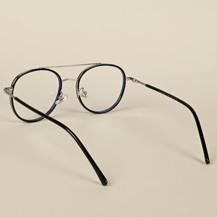 Voyage Black & Silver Wayfarer Eyeglasses for Men & Women - MG5130-C2