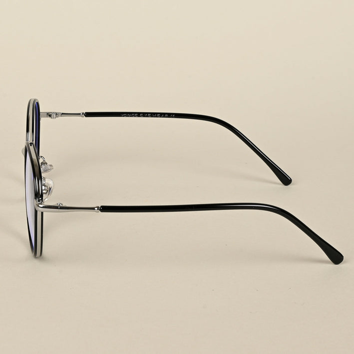 Voyage Black & Silver Wayfarer Eyeglasses for Men & Women - MG5130-C2