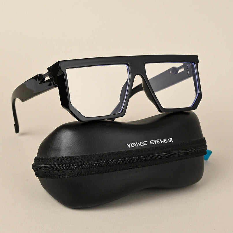 Voyage Shine Black Wayfarer Eyeglasses for Men & Women - MG5065-C1