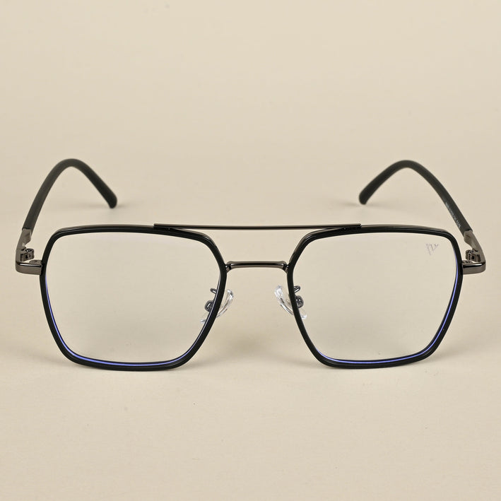 Voyage Maverick Black & Grey Wayfarer Eyeglasses for Men & Women - MG5116-C4