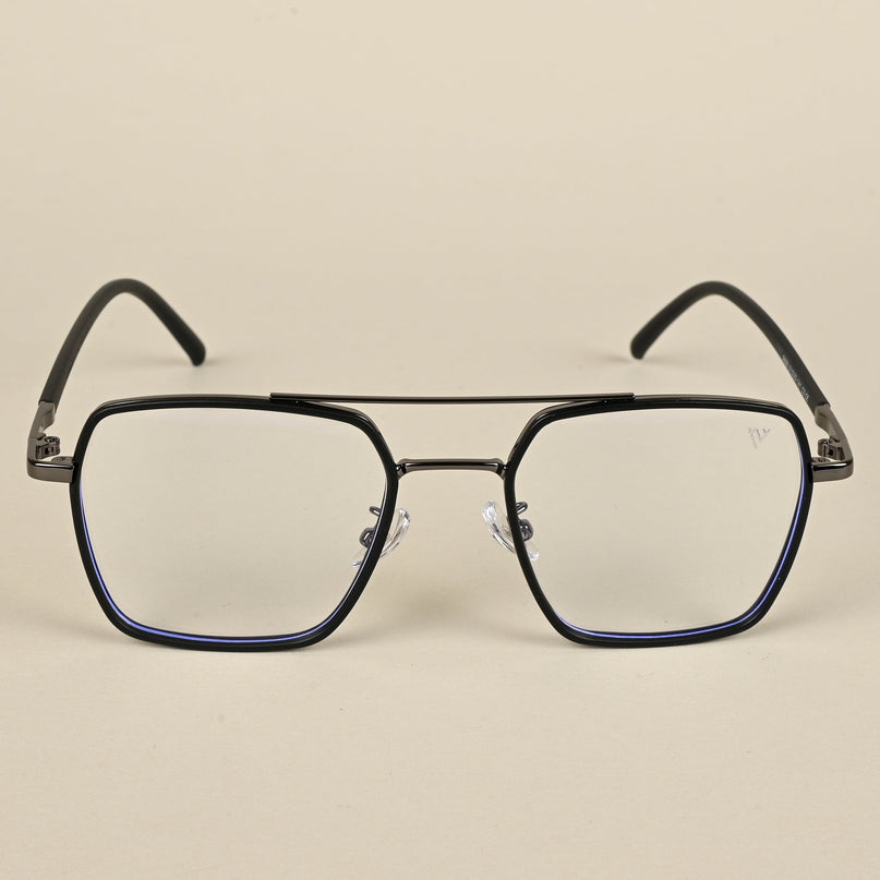 Voyage Maverick Black & Grey Wayfarer Eyeglasses for Men & Women - MG5116-C4
