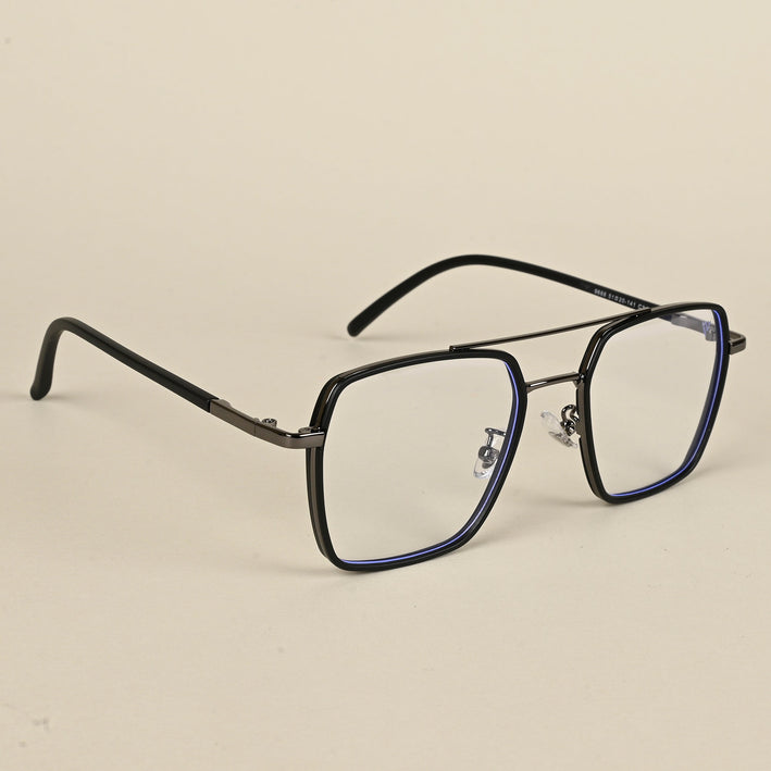 Voyage Maverick Black & Grey Wayfarer Eyeglasses for Men & Women - MG5116-C4