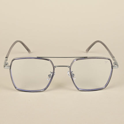 Voyage Maverick Grey & Silver Wayfarer Eyeglasses for Men & Women - MG5115-C3