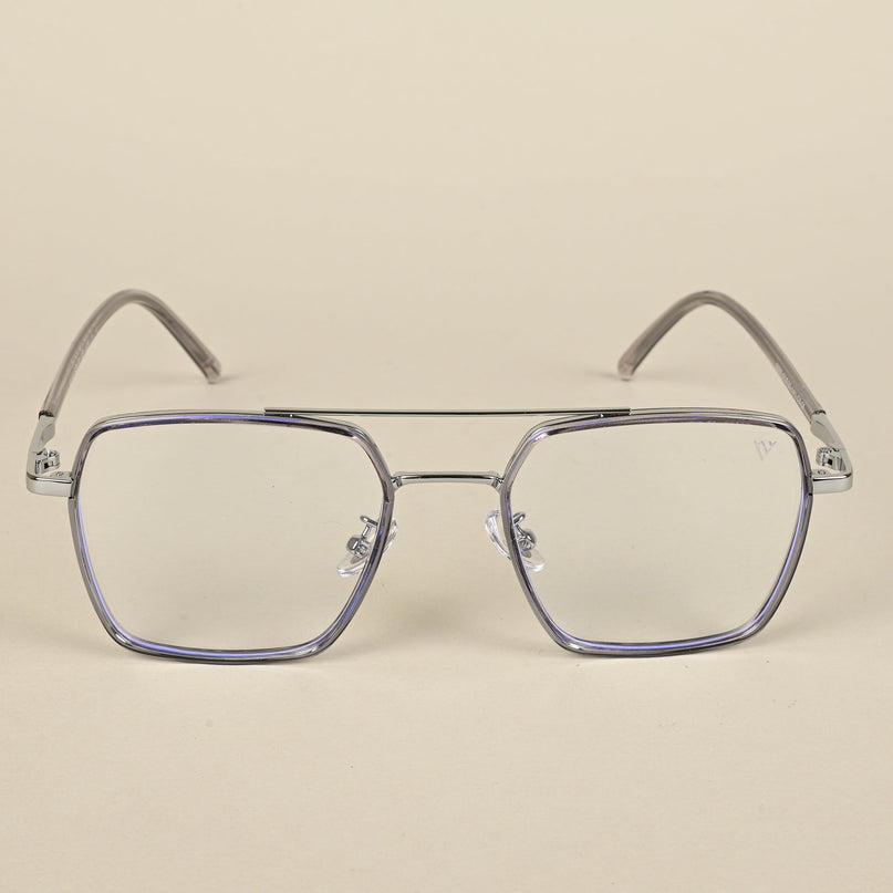 Voyage Maverick Grey & Silver Wayfarer Eyeglasses for Men & Women - MG5115-C3