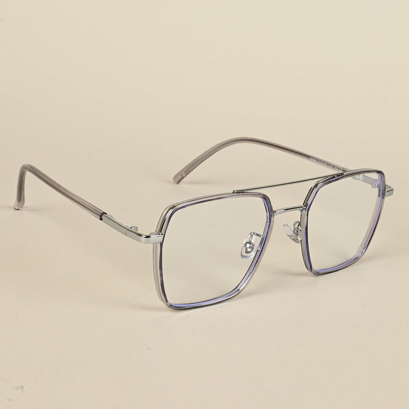 Voyage Maverick Grey & Silver Wayfarer Eyeglasses for Men & Women - MG5115-C3