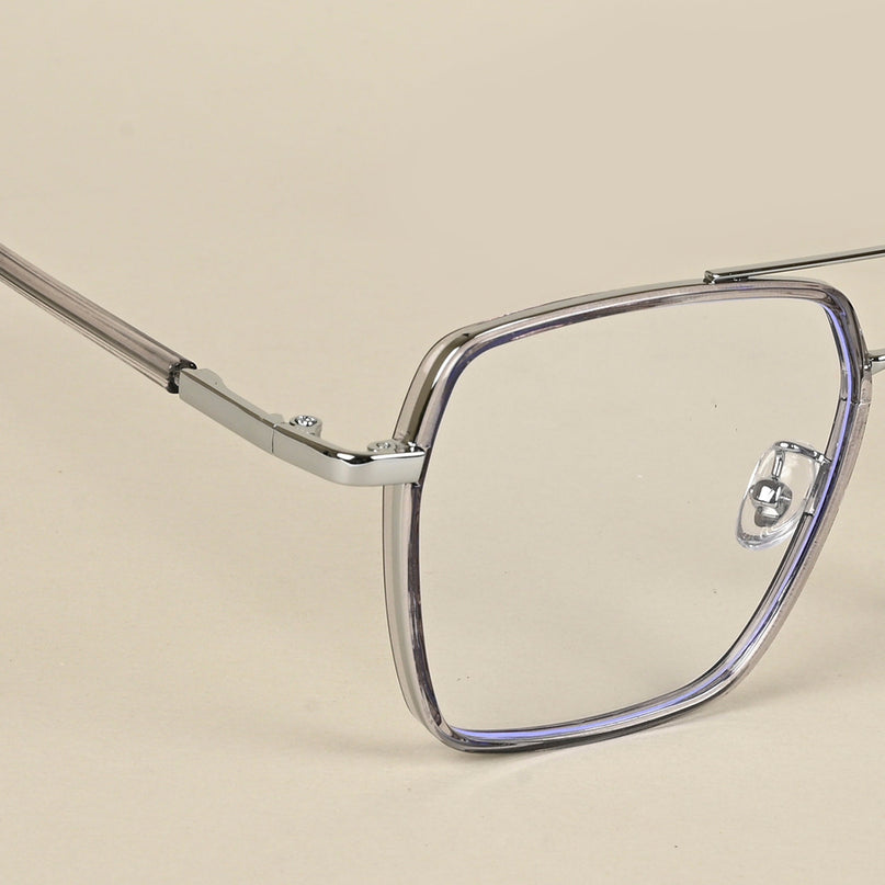 Voyage Maverick Grey & Silver Wayfarer Eyeglasses for Men & Women - MG5115-C3
