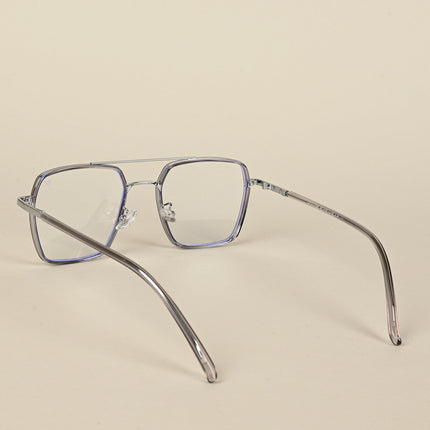 Voyage Maverick Grey & Silver Wayfarer Eyeglasses for Men & Women - MG5115-C3