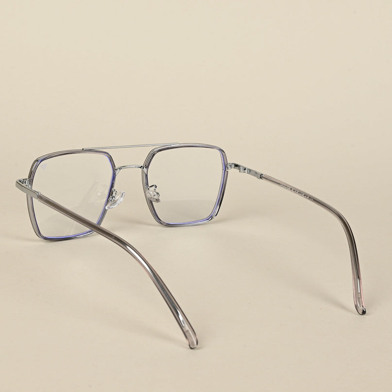 Voyage Maverick Grey & Silver Wayfarer Eyeglasses for Men & Women - MG5115-C3