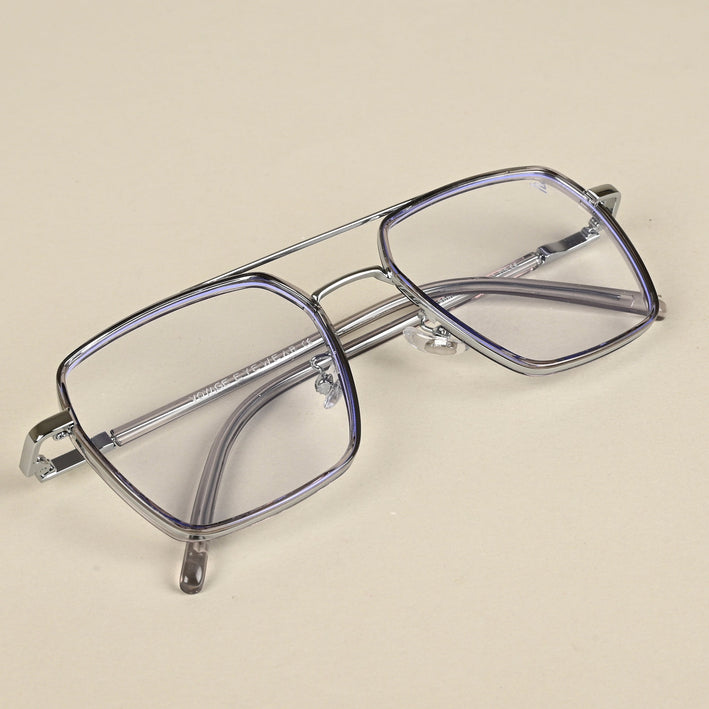 Voyage Maverick Grey & Silver Wayfarer Eyeglasses for Men & Women - MG5115-C3