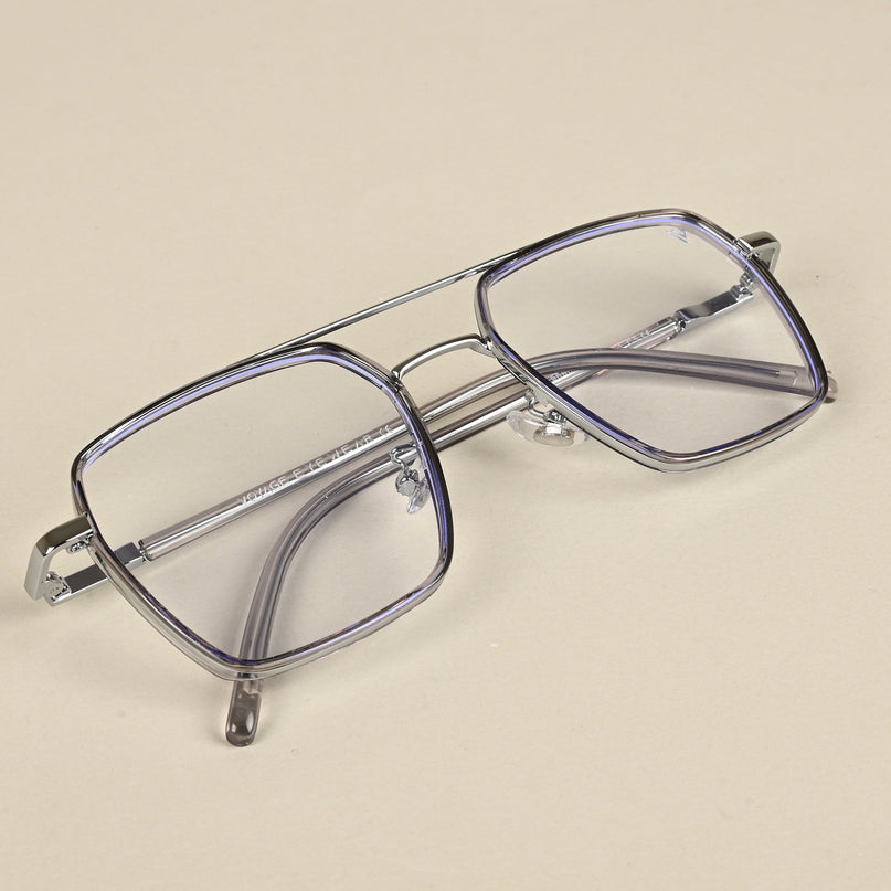 Voyage Maverick Grey & Silver Wayfarer Eyeglasses for Men & Women - MG5115-C3
