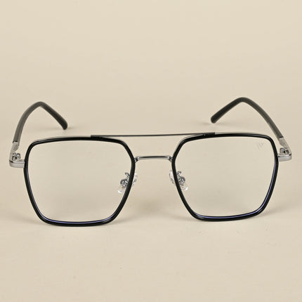 Voyage Maverick Black & Silver Wayfarer Eyeglasses for Men & Women - MG5114-C2
