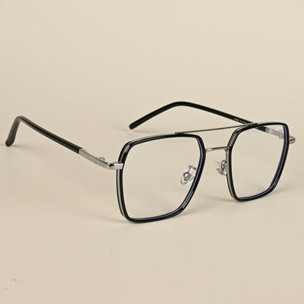 Voyage Maverick Black & Silver Wayfarer Eyeglasses for Men & Women - MG5114-C2