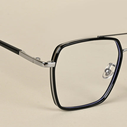 Voyage Maverick Black & Silver Wayfarer Eyeglasses for Men & Women - MG5114-C2