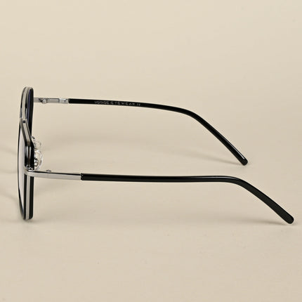 Voyage Maverick Black & Silver Wayfarer Eyeglasses for Men & Women - MG5114-C2
