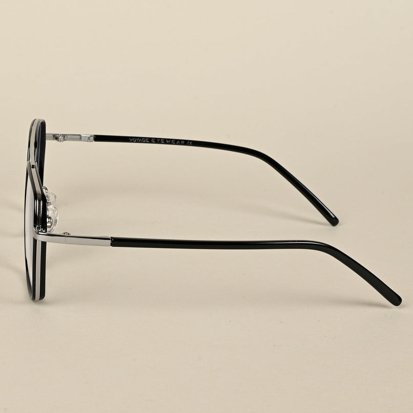 Voyage Maverick Black & Silver Wayfarer Eyeglasses for Men & Women - MG5114-C2