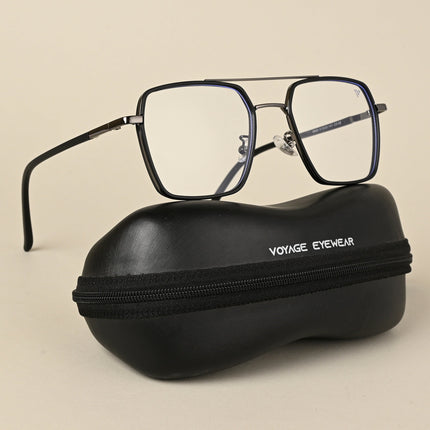Voyage Maverick Black & Grey Wayfarer Eyeglasses for Men & Women - MG5116-C4