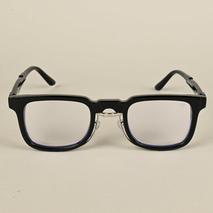 Voyage Black & Silver Square Eyeglasses for Men & Women - MG5073-C1