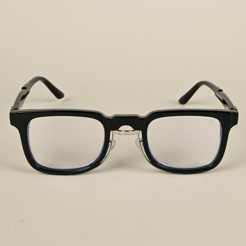 Voyage Black & Silver Square Eyeglasses for Men & Women - MG5073-C1