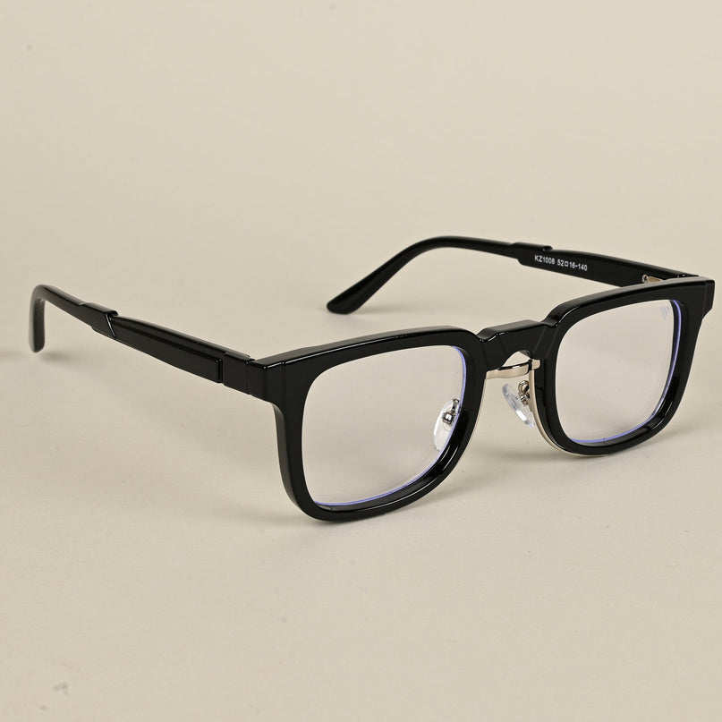 Voyage Black & Silver Square Eyeglasses for Men & Women - MG5073-C1