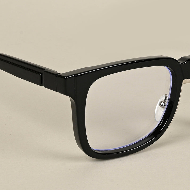 Voyage Black & Silver Square Eyeglasses for Men & Women - MG5073-C1