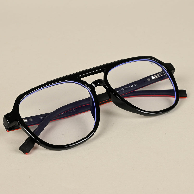 Voyage Maverick Black Wayfarer Eyeglasses for Men & Women - MG5081-C1