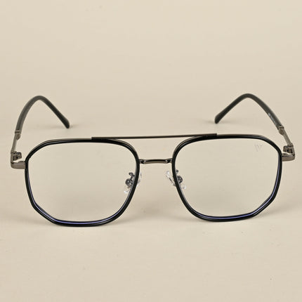 Voyage Maverick Grey & Black Wayfarer Eyeglasses for Men & Women - MG5111-C4
