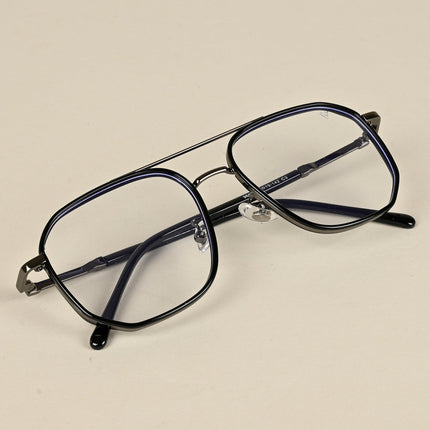 Voyage Maverick Grey & Black Wayfarer Eyeglasses for Men & Women - MG5111-C4