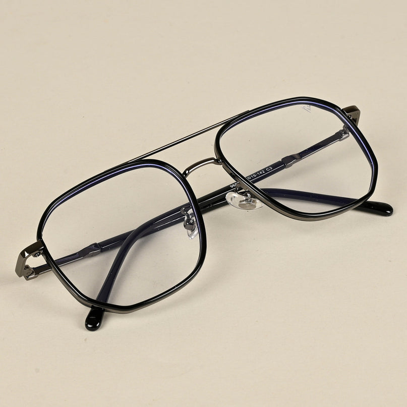 Voyage Maverick Grey & Black Wayfarer Eyeglasses for Men & Women - MG5111-C4