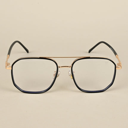 Voyage Maverick Golden & Black Wayfarer Eyeglasses for Men & Women - MG5108-C1